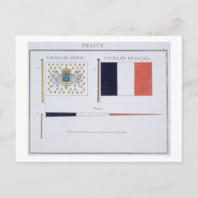 French Flags, from a French book of Flags, c.1819 Postcard (Front)