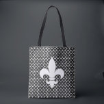 French Fleur de Lis Black and White Pattern Busine Tote Bag<br><div class="desc">This fleur de lis pattern adds a little French style and flair. The design is something you might find in a sophisticated Parisian palace or a New Orleans Mardi Gras celebration. The black and white colour palate combined with the vintage fleur de lis is elegant Parisian chic or a cool...</div>