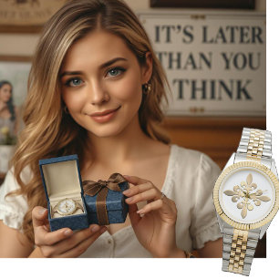 French Fleur de Lis Gold Vintage Paris Classy Watch