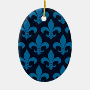 French Fleur de lis Pattern Classic Ceramic Tree Decoration
