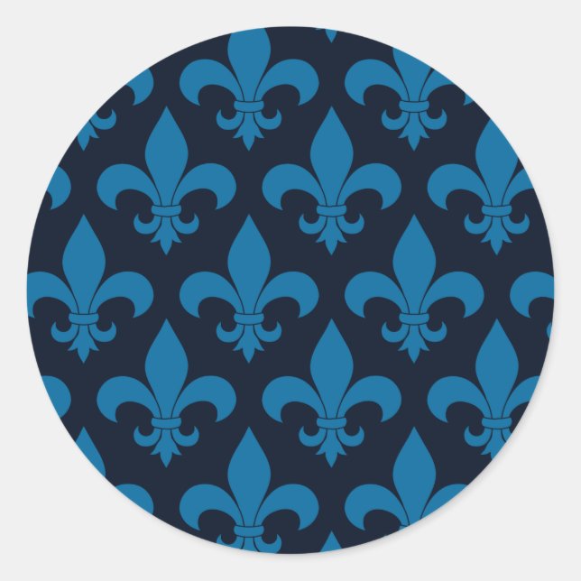French Fleur de lis Pattern Classic Classic Round Sticker (Front)