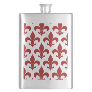French Fleur de lis Pattern Classic Hip Flask