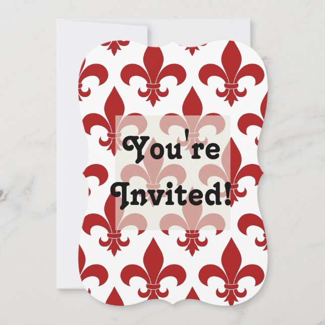 French Fleur de lis Pattern Classic Invitation (Front)