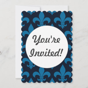 French Fleur de lis Pattern Classic Invitation