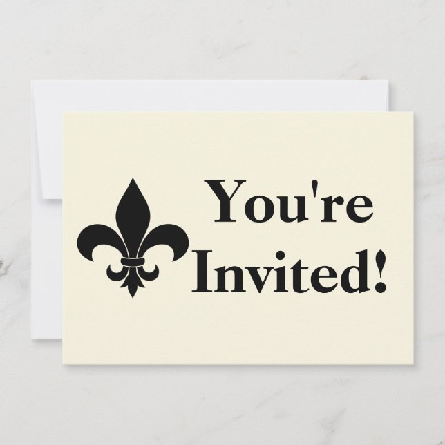 French Fleur de lis Pattern Classic Invitation (Front)