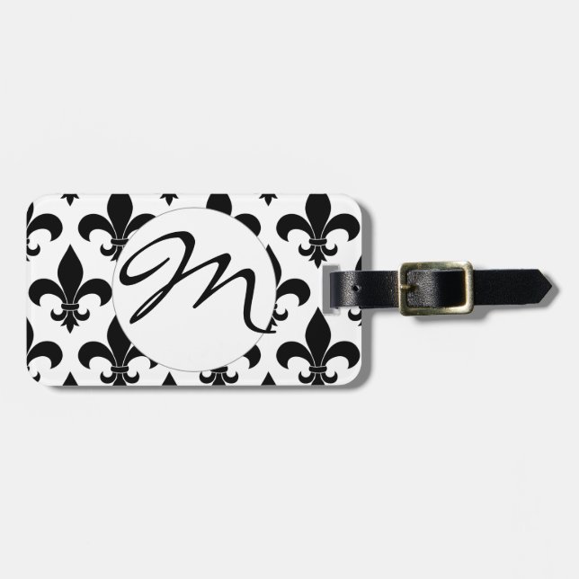 French Fleur de lis Pattern Classic Luggage Tag (Front Horizontal)
