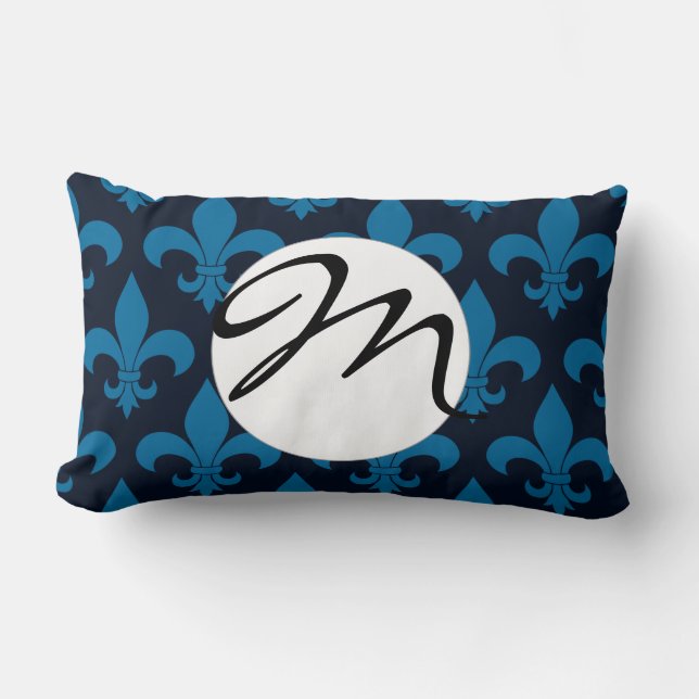 French Fleur de lis Pattern Classic Lumbar Cushion (Front)