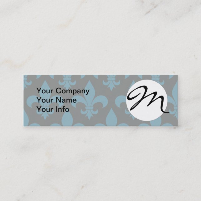 French Fleur de lis Pattern Classic Mini Business Card (Front)