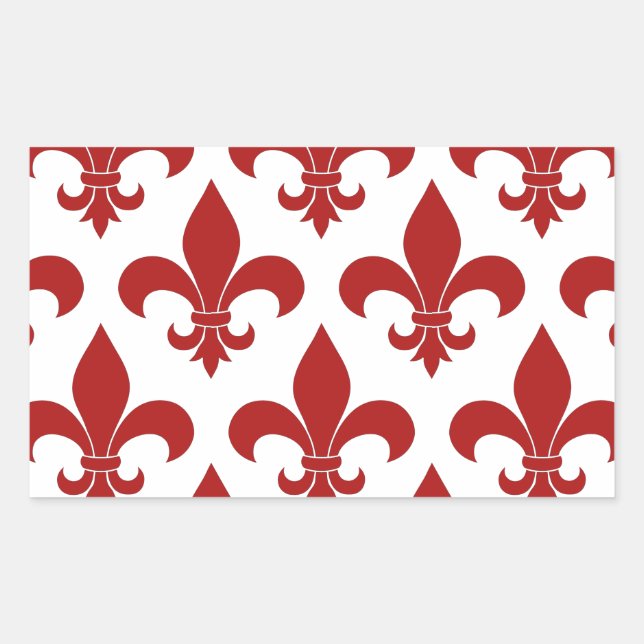 French Fleur de lis Pattern Classic Rectangular Sticker (Front)