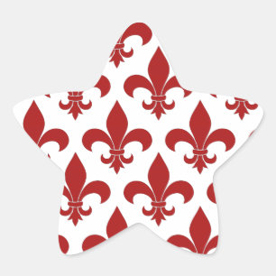 French Fleur de lis Pattern Classic Star Sticker