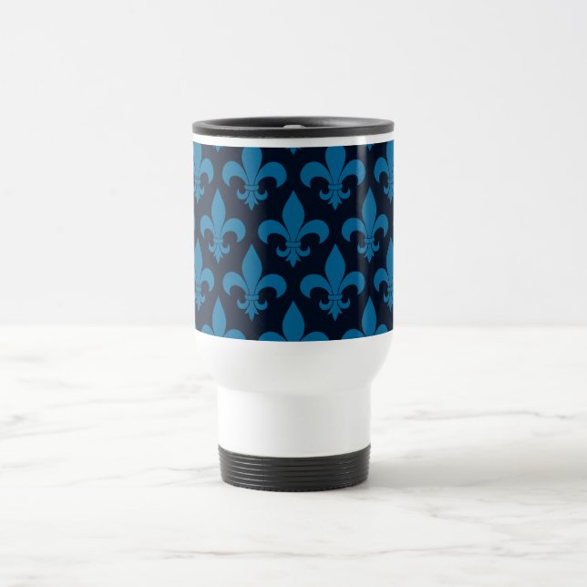 French Fleur de lis Pattern Classic Travel Mug (Center)
