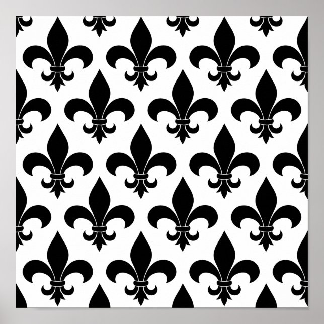 French fleur de lis Pattern Parisian Design Poster (Front)
