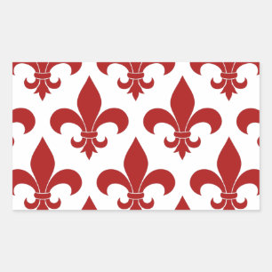 French Fleur de lis Pattern  Rectangular Sticker