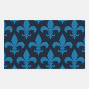 French Fleur de lis Pattern Rectangular Sticker