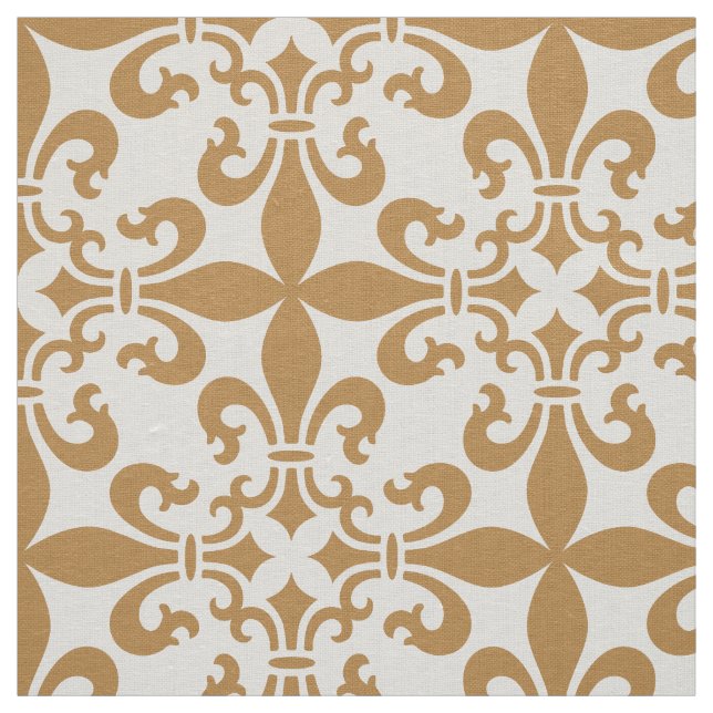 French Fleur de Lys Pattern Customisable Colour Fabric (Swatch)