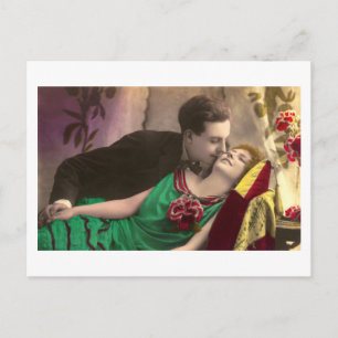 French Flirt  - Romantic Vintage Postcard