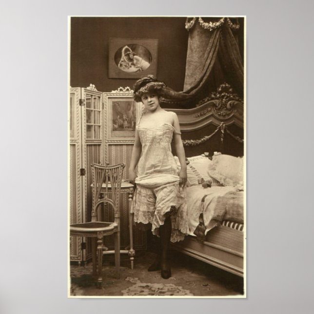 French Flirt  - Vintage Pinup Girl Poster (Front)