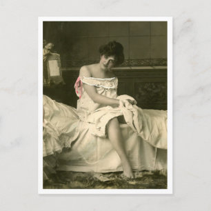 French Flirt - Vintage Pinup Postcard