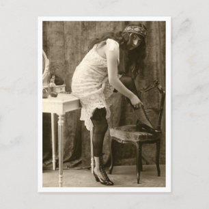 French Flirt - Vintage Pinup Postcard