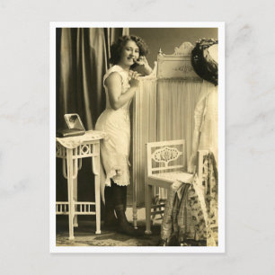 French Flirt - Vintage Pinup Postcard
