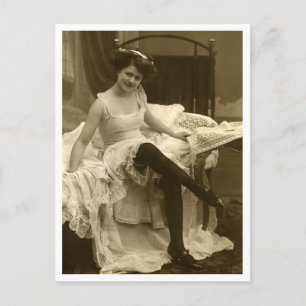 French Flirt - Vintage Pinup Postcard