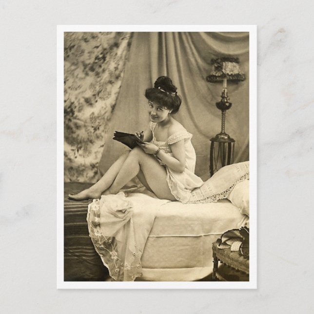 French Flirt  - Vintage Pinup Postcard (Front)