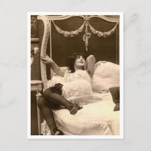 French Flirt - Vintage Pinup Postcard