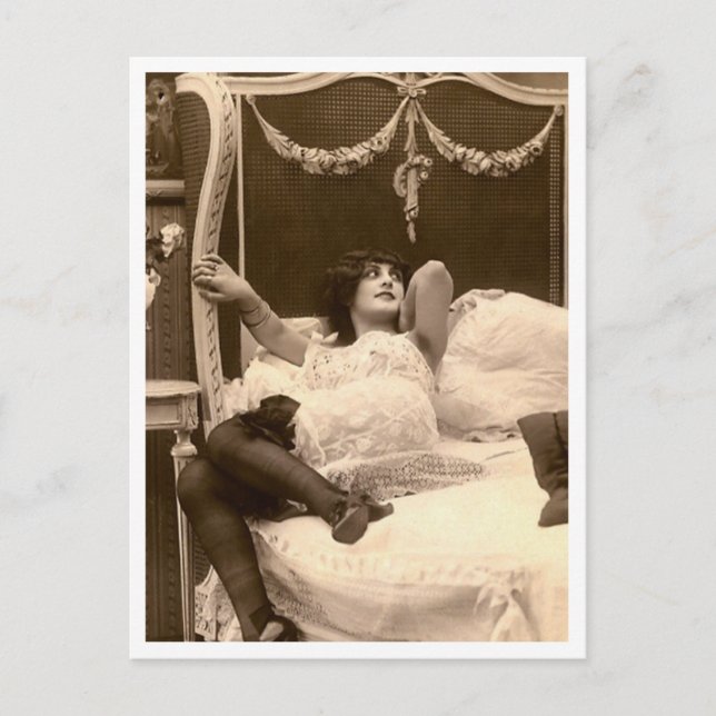 French Flirt  - Vintage Pinup Postcard (Front)