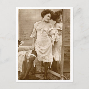 French Flirt - Vintage Pinup Postcard