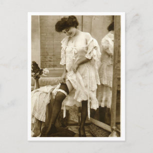 French Flirt - Vintage Pinup Postcard