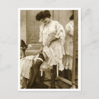 French Flirt  - Vintage Pinup Postcard