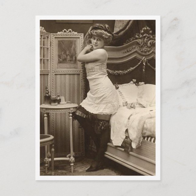 French Flirt  - Vintage Pinup Postcard (Front)