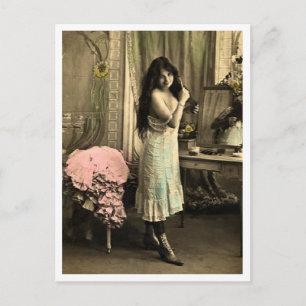 French Flirt - Vintage Pinup Postcard