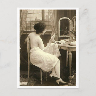 French Flirt  - Vintage Pinup Postcard