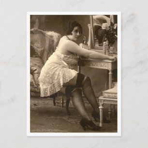 French Flirt - Vintage Pinup Postcard
