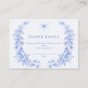 French Flora Something Blue Dragonfly Diaper Raffl Enclosure Card