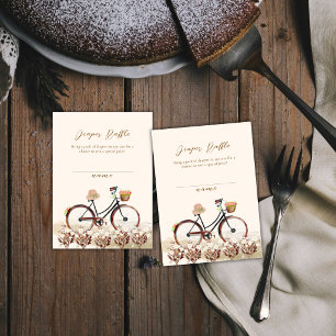 French Floral Bicycle Diaper Raffle Baby shower Enclosure Card