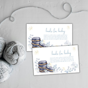 French Floral Bonjour Macaron Books Baby Shower Enclosure Card