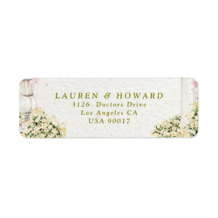 french floral chateau wedding Return Address