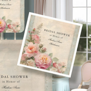 French Floral Elegant Bridal Shower Tea Vintage  Napkin