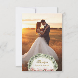 french floral garden chateau wedding thank you card