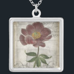 French Floral I Silver Plated Necklace<br><div class="desc">Floral</div>