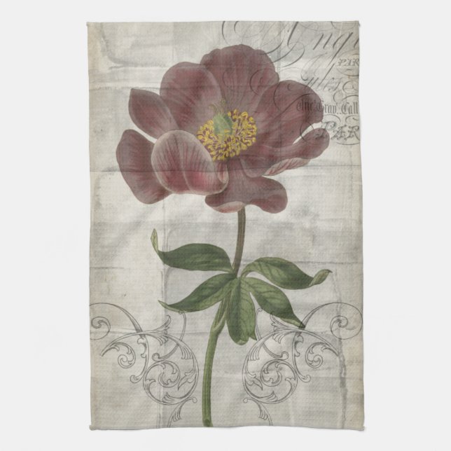 French Floral I Tea Towel (Vertical)