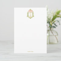 French Floral Monogram Personalized Coquette Bow