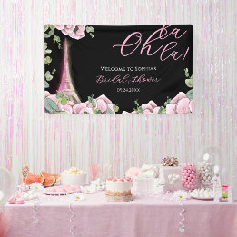 French Floral Oh la la Bridal Shower Banner