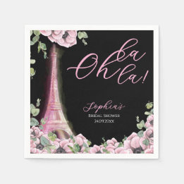 French Floral Oh la la Bridal Shower Paper Napkin