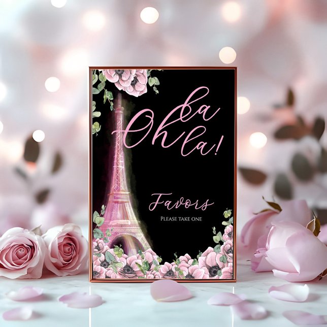 French Floral Oh la la Bridal Shower Pedestal Sign (Creator Uploaded)