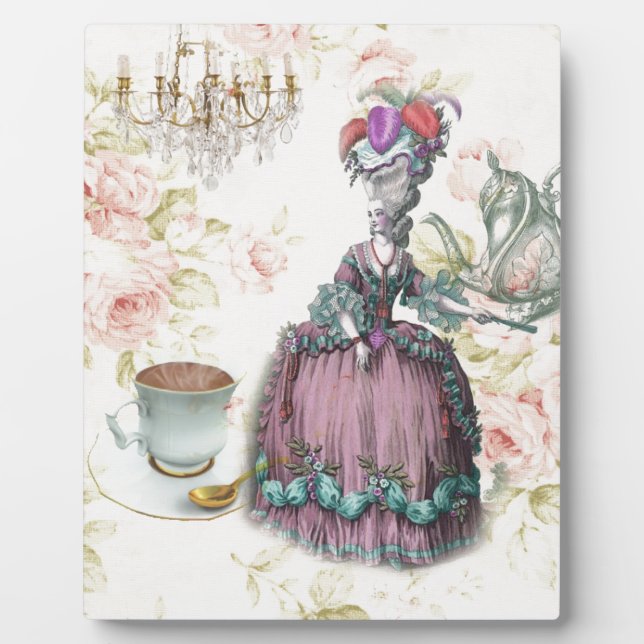 French floral Paris Tea Party Marie Antoinette Plaque (Front)