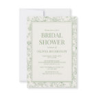 French Floral Sage Green Ivory Bridal Shower