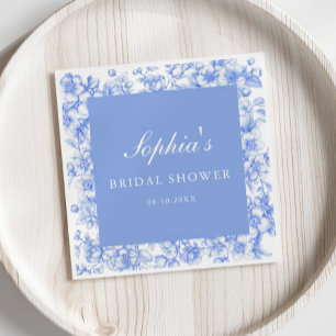 French Floral Something Blue Bridal Shower  Napkin